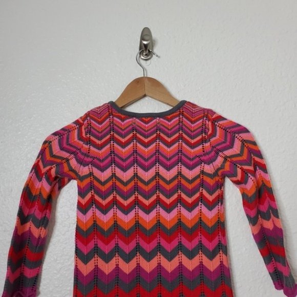 Hannah Andersson Chevron Knit Long Sleeve Cotton Dress Kid's Size 130CM - Picture 7 of 8